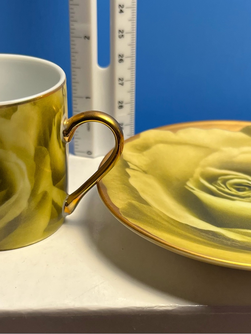 Lime CC&T vintage mini Rose Cup and Saucer Set
